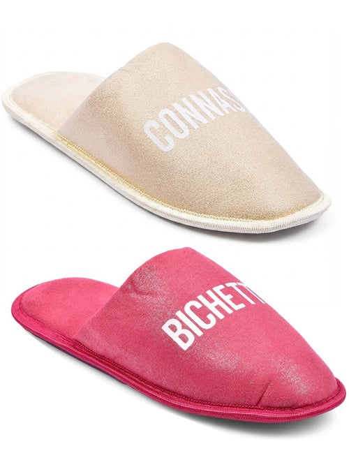 Pantofole Donna Lurex Glitter Confezione da 2 Paia - Kiabi