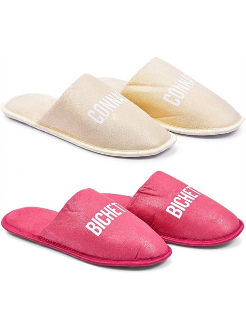 Pantofole Donna Lurex Glitter Confezione da 2 Paia - Kiabi