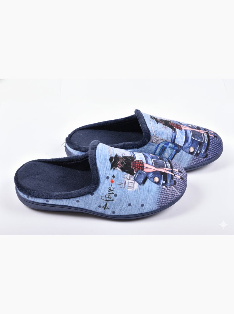 Pantofole Donna Mule PhotoPrint Blu marino - Kiabi
