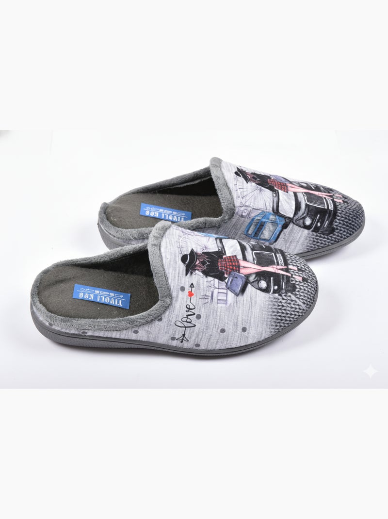 Pantofole Donna Mule PhotoPrint Grigio - Kiabi