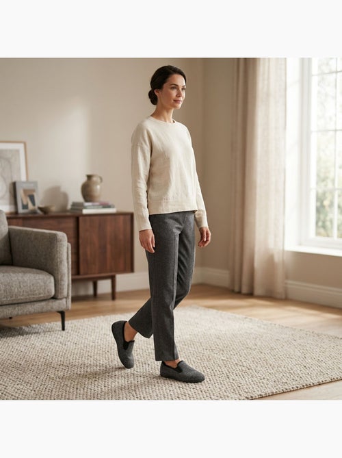Pantofole Donna OZABI Charentaises Calde Foderate Suola Antiscivolo - Kiabi Pantofole Donna OZABI Charentaises Calde Foderate Suola Antiscivolo - Kiabi