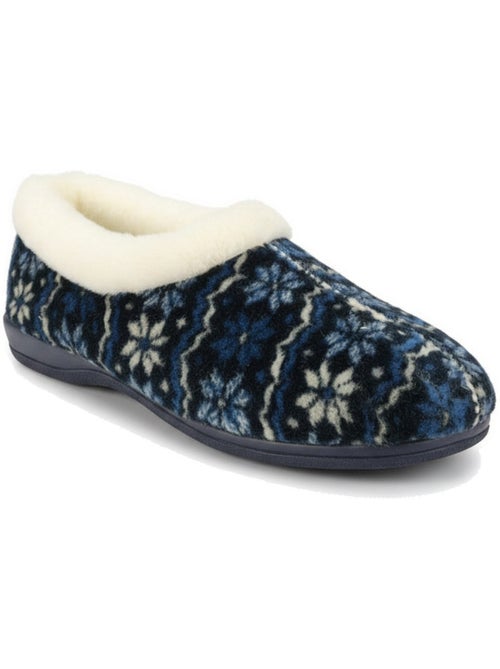 Pantofole donna ozabi charentaises collo in pelliccia, suola amovibile - Kiabi
