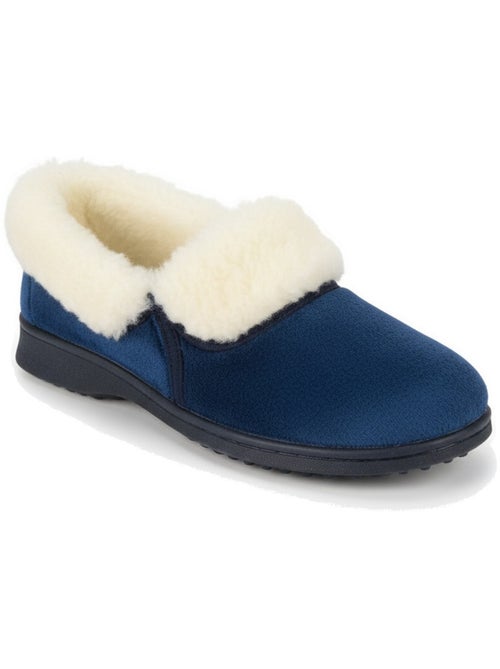 Pantofole donna ozabi charentaises collo in pelliccia, suola amovibile - Kiabi