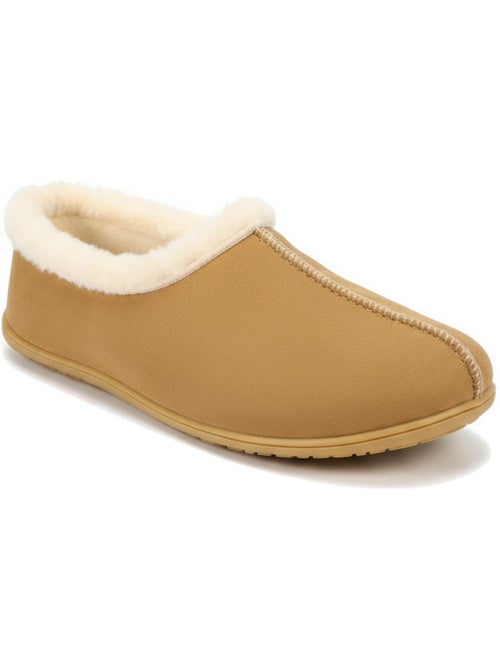 Pantofole donna ozabi charentaises collo in pelliccia, suola amovibile - Kiabi