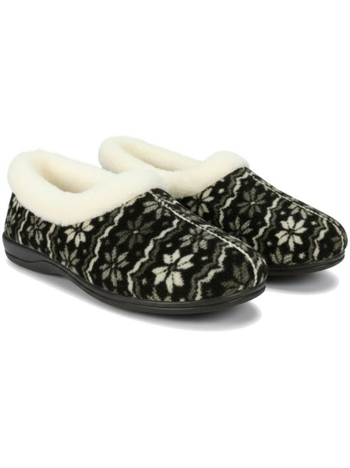 Pantofole donna ozabi charentaises collo in pelliccia, suola amovibile - Kiabi