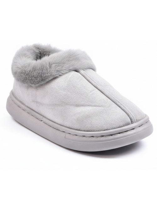 Pantofole donna ozabi chiuse suede sintetico collo pelliccia - Kiabi Pantofole donna ozabi chiuse suede sintetico collo pelliccia - Kiabi