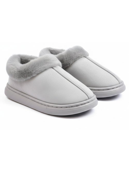 Pantofole donna ozabi chiuse suede sintetico collo pelliccia - Kiabi Pantofole donna ozabi chiuse suede sintetico collo pelliccia - Kiabi