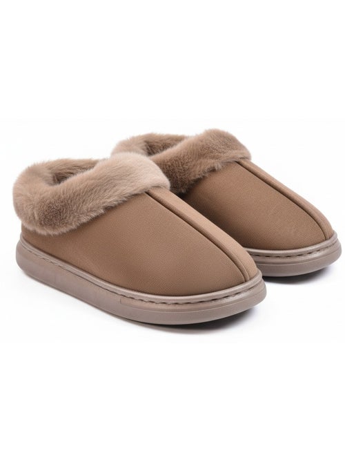 Pantofole donna ozabi chiuse suede sintetico collo pelliccia - Kiabi Pantofole donna ozabi chiuse suede sintetico collo pelliccia - Kiabi