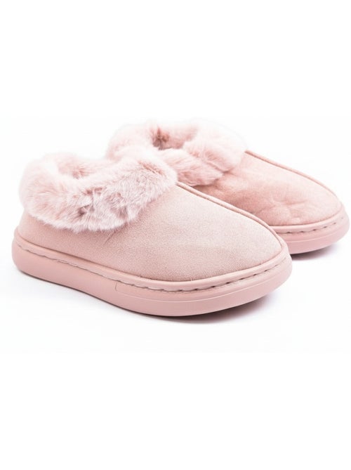 Pantofole donna ozabi chiuse suede sintetico collo pelliccia - Kiabi Pantofole donna ozabi chiuse suede sintetico collo pelliccia - Kiabi