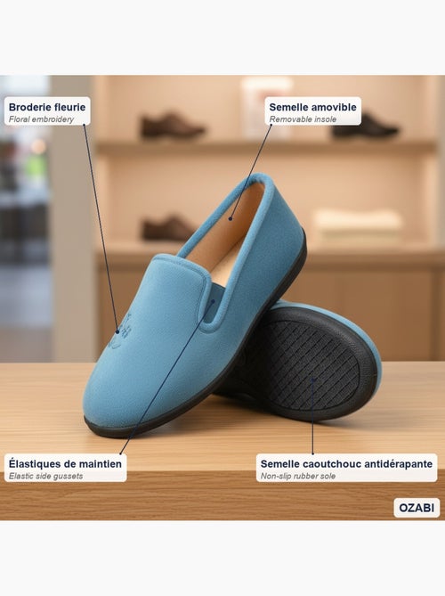 Pantofole donna ozabi, feltro ricamato fiori, elastici di sostegno - Kiabi Pantofole donna ozabi, feltro ricamato fiori, elastici di sostegno - Kiabi