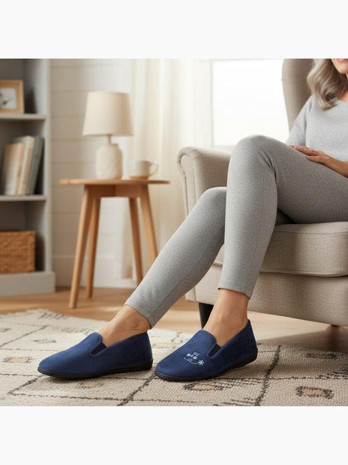 Pantofole donna ozabi, feltro ricamato fiori, elastici di sostegno - Kiabi Pantofole donna ozabi, feltro ricamato fiori, elastici di sostegno - Kiabi