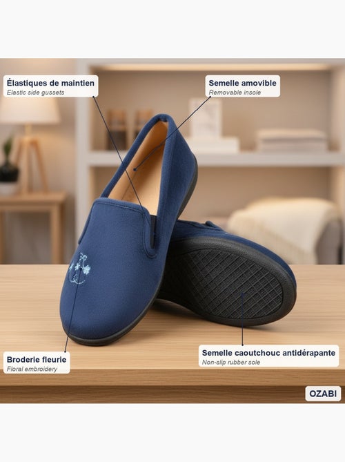 Pantofole donna ozabi, feltro ricamato fiori, elastici di sostegno - Kiabi Pantofole donna ozabi, feltro ricamato fiori, elastici di sostegno - Kiabi