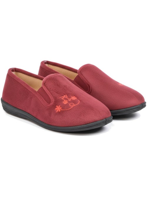 Pantofole donna ozabi, feltro ricamato fiori, elastici di sostegno - Kiabi Pantofole donna ozabi, feltro ricamato fiori, elastici di sostegno - Kiabi