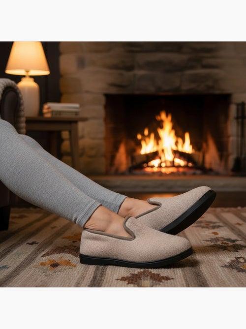 Pantofole donna ozabi invernali, feltro melange, foderate, suola estraibile - Kiabi Pantofole donna ozabi invernali, feltro melange, foderate, suola estraibile - Kiabi