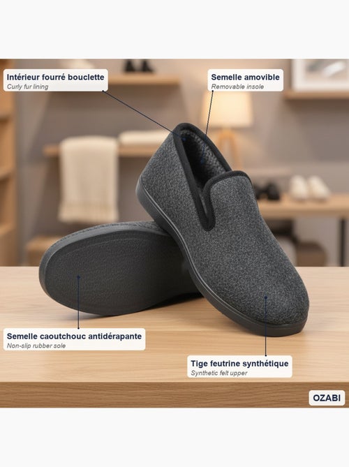 Pantofole donna ozabi invernali, feltro melange, foderate, suola estraibile - Kiabi Pantofole donna ozabi invernali, feltro melange, foderate, suola estraibile - Kiabi