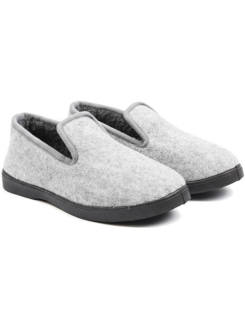 Pantofole donna ozabi invernali, feltro melange, foderate, suola estraibile Grigio - Kiabi