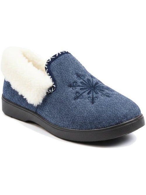 Pantofole donna ozabi invernali, ricamo fiocco, collo in pelliccia, suola estraibile - Kiabi Pantofole donna ozabi invernali, ricamo fiocco, collo in pelliccia, suola estraibile - Kiabi