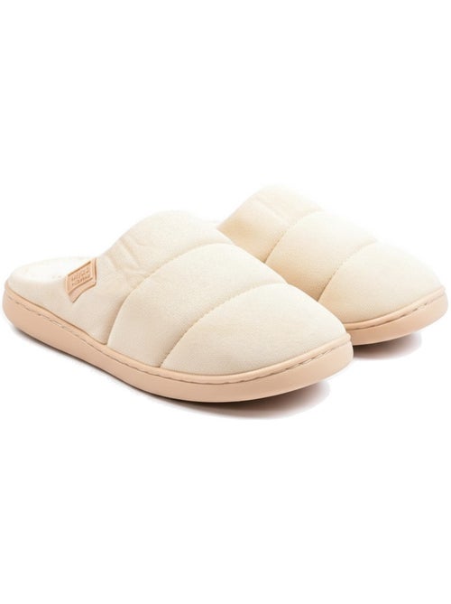 Pantofole donna ozabi, scamosciato trapuntato effetto piumino, fodera pelliccia - Kiabi Pantofole donna ozabi, scamosciato trapuntato effetto piumino, fodera pelliccia - Kiabi