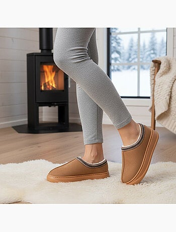 Pantofole donna stile scandinavo, tacco chiuso, interno foderato ozabi