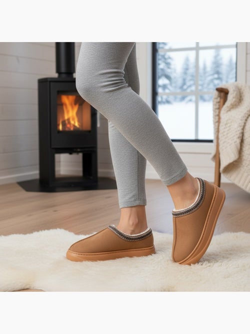 Pantofole donna stile scandinavo, tacco chiuso, interno foderato ozabi - Kiabi Pantofole donna stile scandinavo, tacco chiuso, interno foderato ozabi - Kiabi