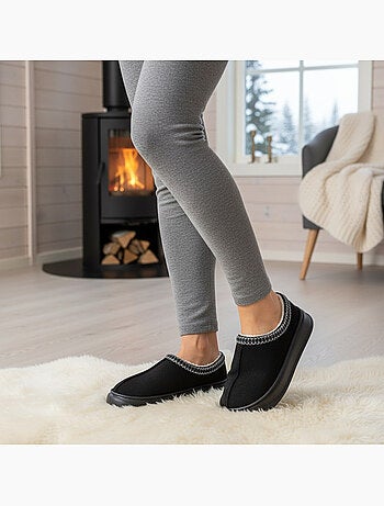 Pantofole donna stile scandinavo, tacco chiuso, interno foderato ozabi