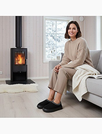 Pantofole donna stile scandinavo, tacco chiuso, interno foderato ozabi