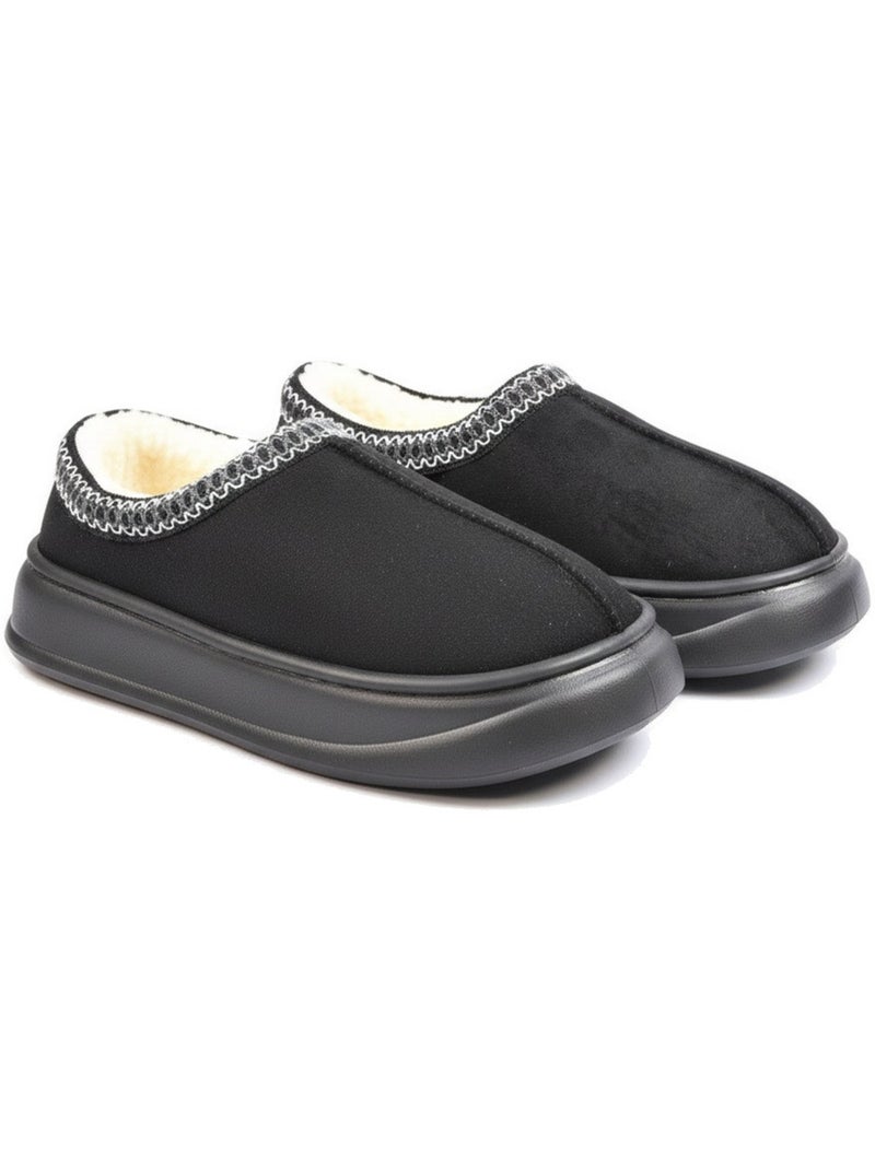Pantofole donna stile scandinavo, tacco chiuso, interno foderato ozabi Nero - Kiabi