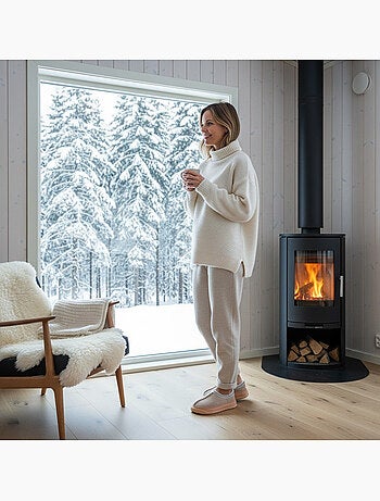 Pantofole donna stile scandinavo, tacco chiuso, interno foderato ozabi