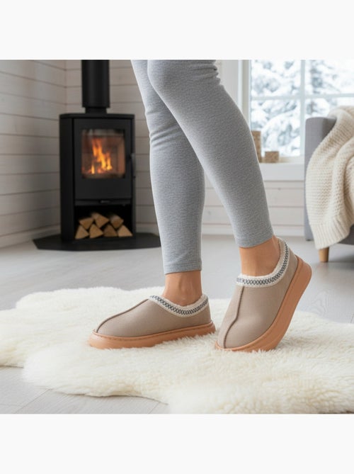 Pantofole donna stile scandinavo, tacco chiuso, interno foderato ozabi - Kiabi Pantofole donna stile scandinavo, tacco chiuso, interno foderato ozabi - Kiabi