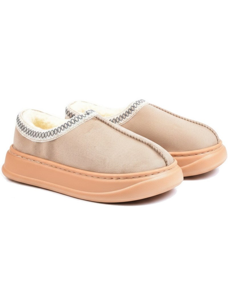 Pantofole donna stile scandinavo, tacco chiuso, interno foderato ozabi Tortora - Kiabi