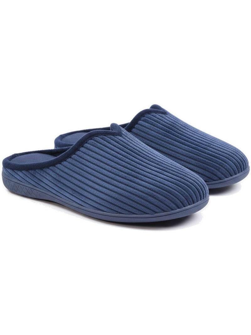 Pantofole donna tinta unita velluto a coste sintetico ozabi Blu marino - Kiabi