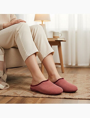 Pantofole donna tinta unita velluto a coste sintetico ozabi