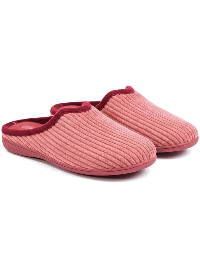 Pantofole donna tinta unita velluto a coste sintetico ozabi Bordeaux - Kiabi