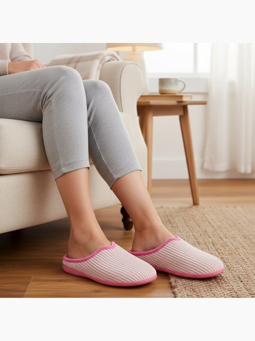 Pantofole donna tinta unita velluto a coste sintetico ozabi - Kiabi Pantofole donna tinta unita velluto a coste sintetico ozabi - Kiabi