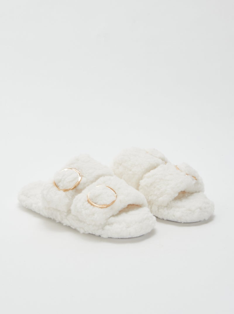 Pantofole doppio cinturino imbottite Beige - Kiabi
