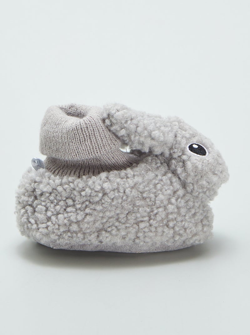 Pantofole effetto montone 'animali' GRIGIO - Kiabi