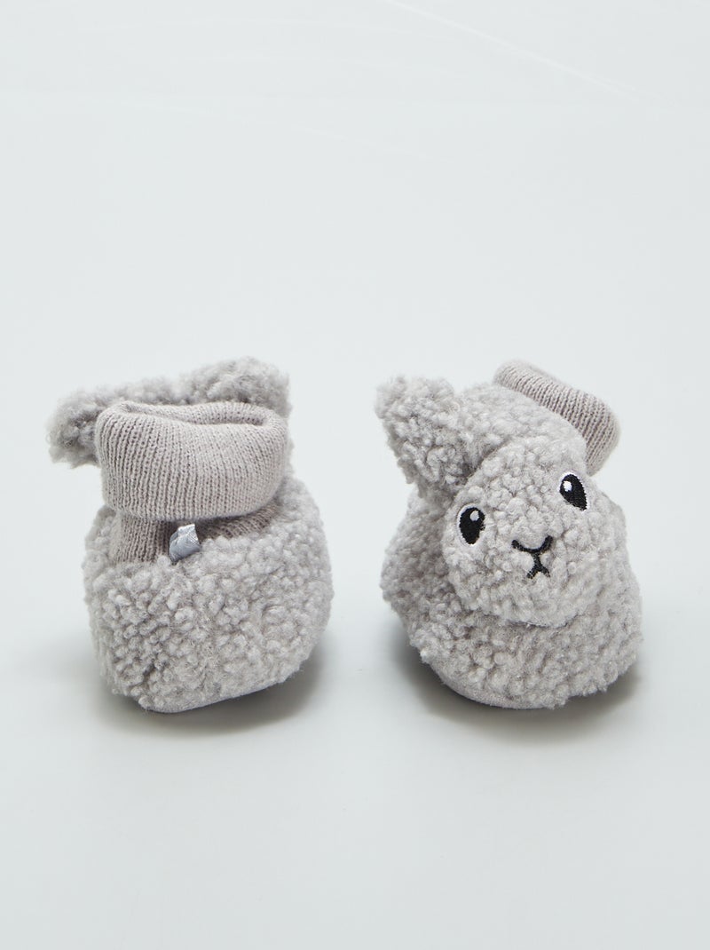 Pantofole effetto montone 'animali' GRIGIO - Kiabi