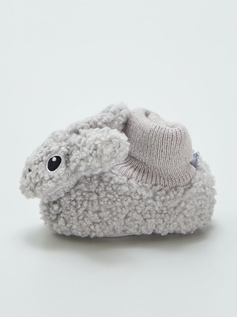 Pantofole effetto montone 'animali' GRIGIO - Kiabi