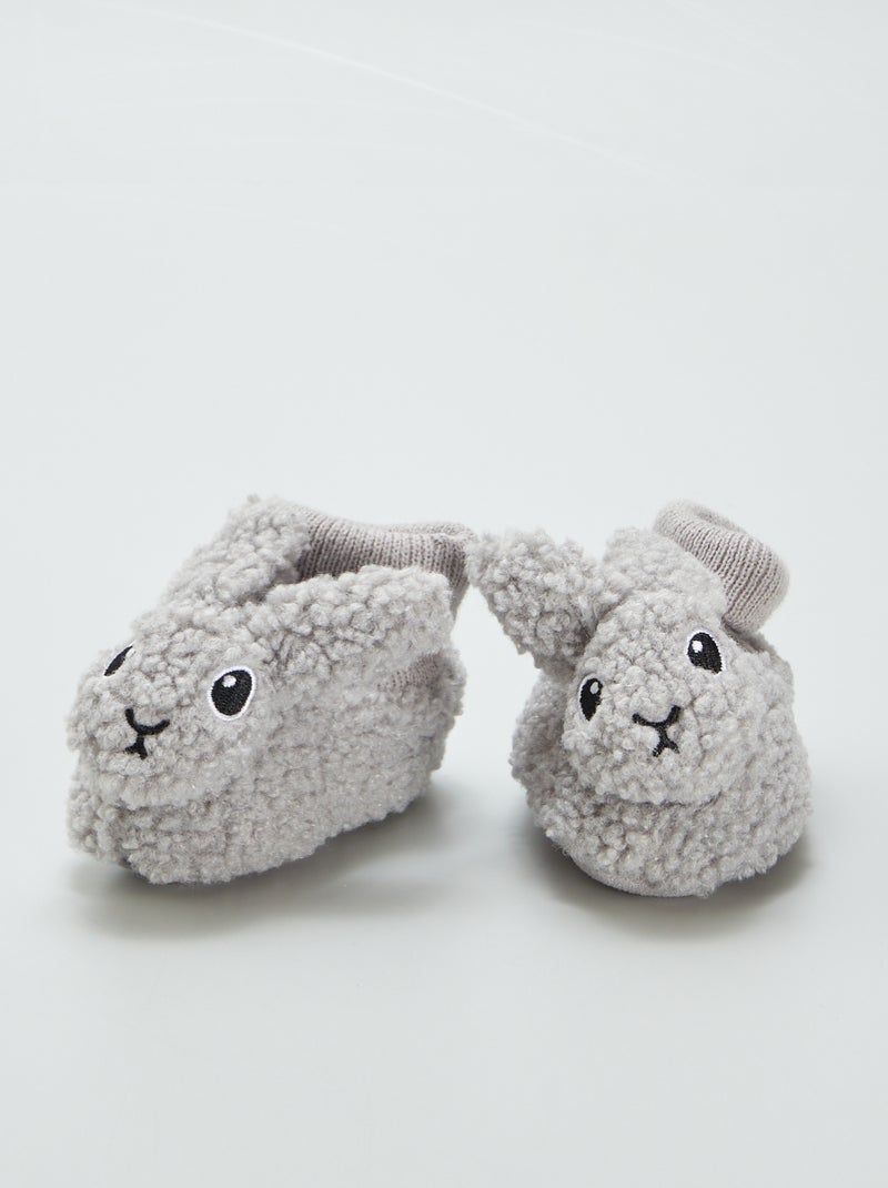 Pantofole effetto montone 'animali' GRIGIO - Kiabi