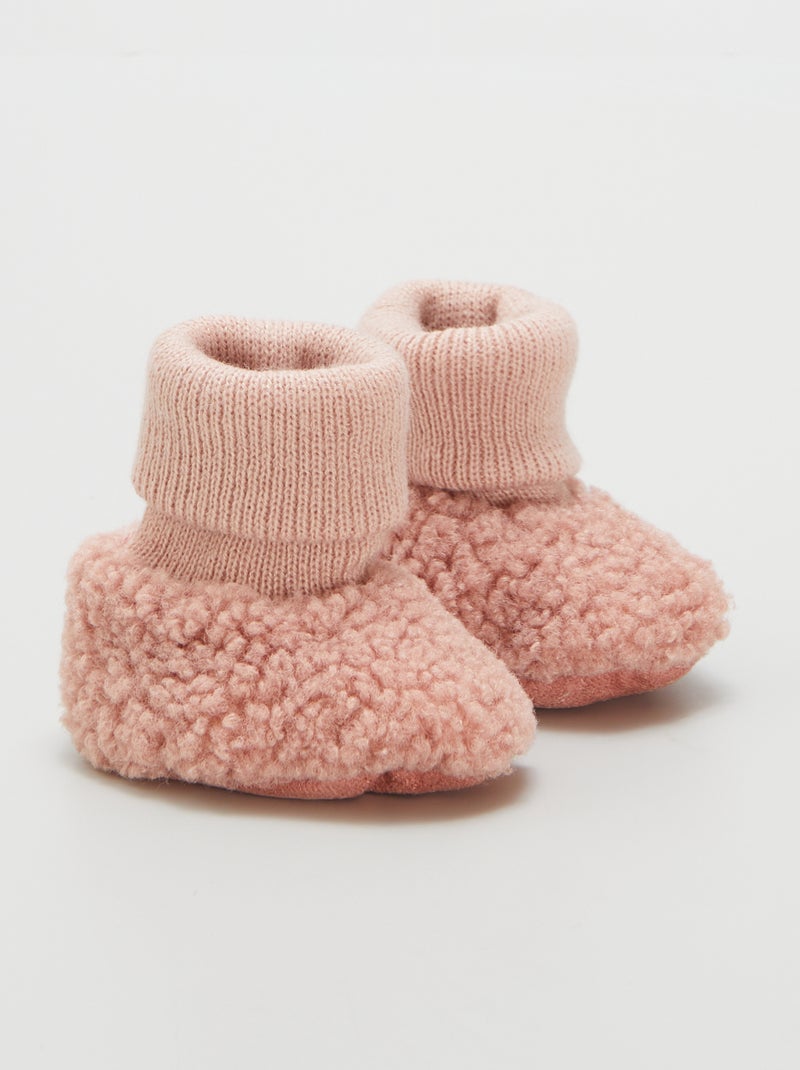 Pantofole effetto montone ROSA - Kiabi