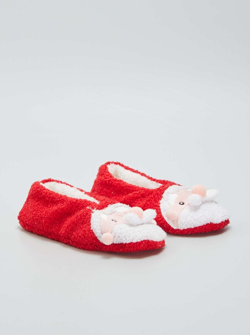 Pantofole foderate 'Natale' ROSSO - Kiabi