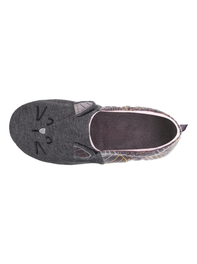 Pantofole  in jersey e suola con borchie donna Isotoner Grigio melangiato - Kiabi