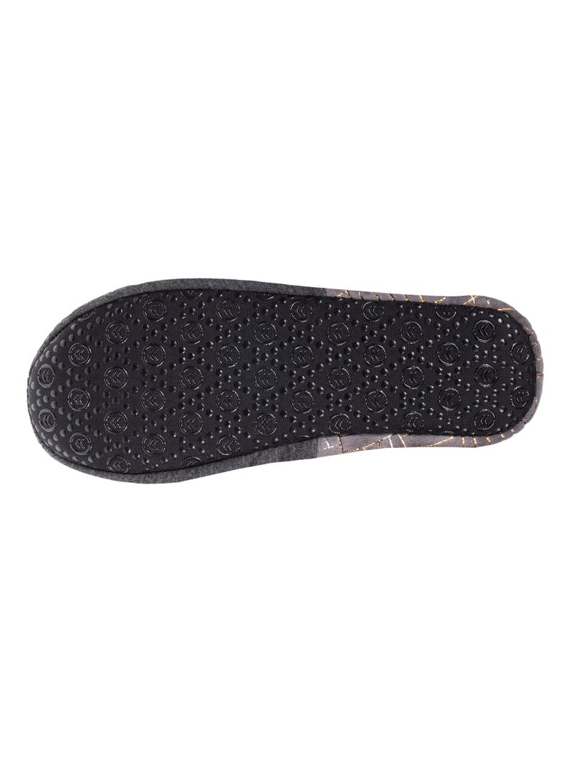 Pantofole  in jersey e suola con borchie donna Isotoner Grigio melangiato - Kiabi