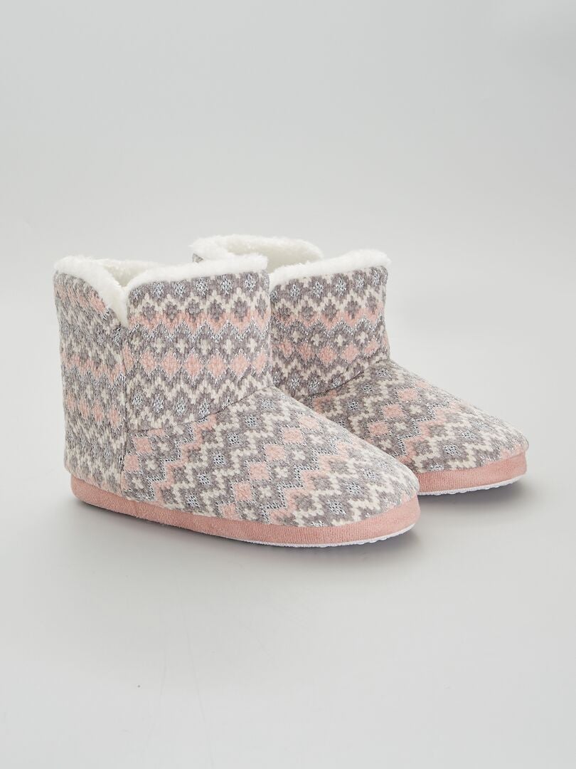 Pantofole in maglia jacquard GRIGIO - Kiabi