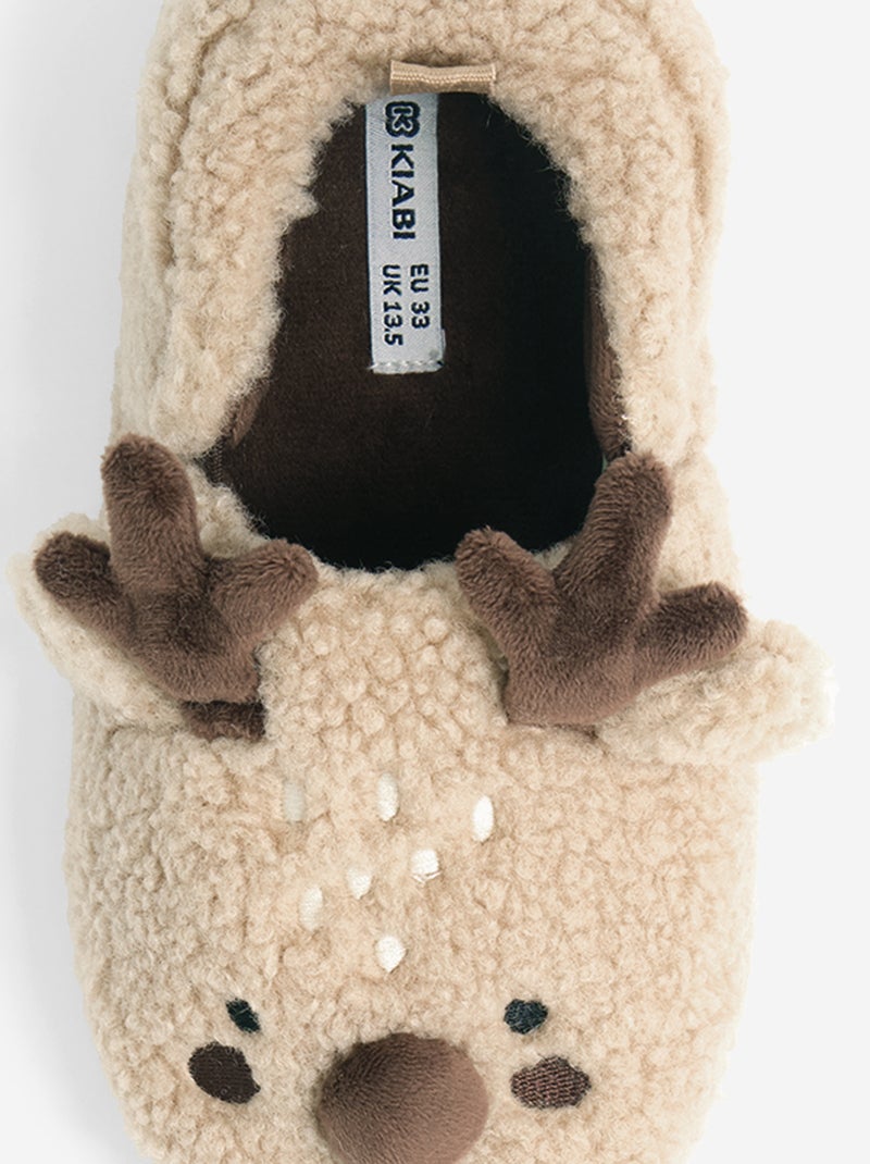 Pantofole in materiale effetto montone Marrone - Kiabi