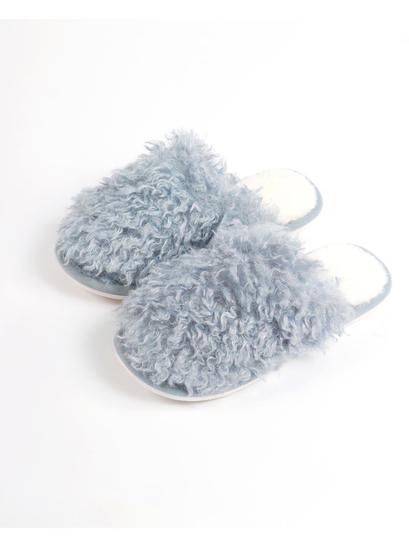 Pantofole in pelle di pecora da donna ADMAS Blu - Kiabi