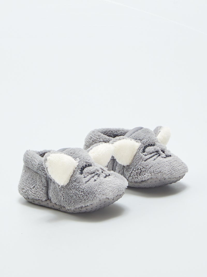 Pantofole in pile GRIGIO - Kiabi