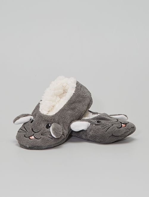 Pantofole in pile                                                     grigio 
