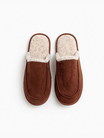 Pantofole in sherpa marrone da uomo ADMAS