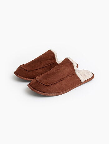 Pantofole in sherpa marrone da uomo ADMAS